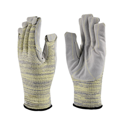 Aramid coated steel wire leather gloves
